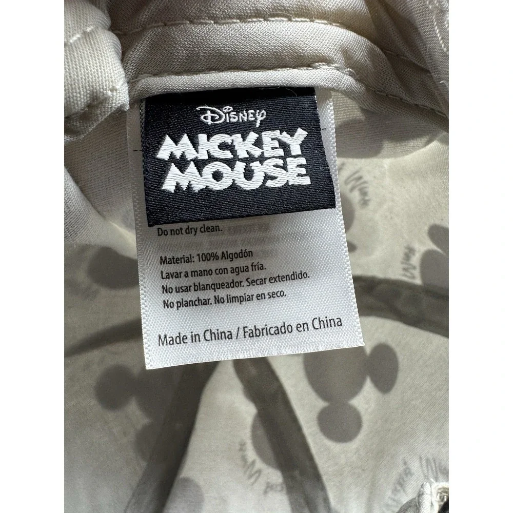 Disney Mickey Mouse Hat Cap Strap Back Gray Black Allover Print Baseball Mens